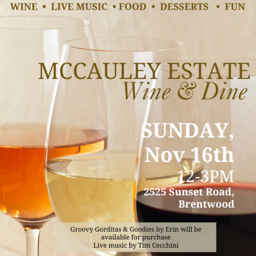 Wine & Dine at McCauley Estate Vineyards