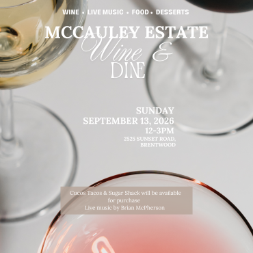 McCauley Estate Vineyards Wine & Dine